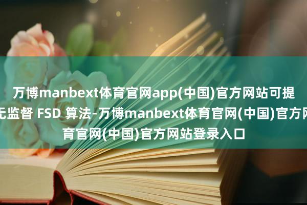 万博manbext体育官网app(中国)官方网站可提拔更复杂的无监督 FSD 算法-万博manbext体育官网(中国)官方网站登录入口