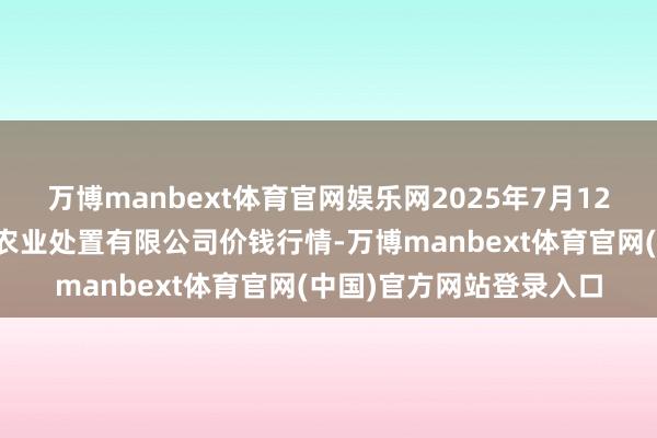 万博manbext体育官网娱乐网2025年7月12日邯郸诞生区滏东当代农业处置有限公司价钱行情-万博manbext体育官网(中国)官方网站登录入口