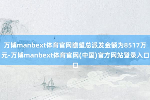 万博manbext体育官网瞻望总派发金额为8517万元-万博manbext体育官网(中国)官方网站登录入口