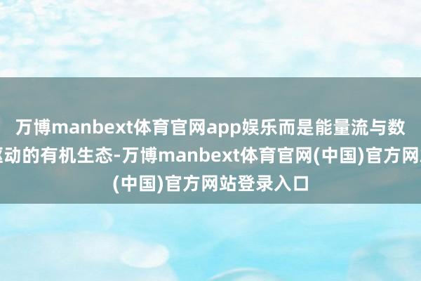 万博manbext体育官网app娱乐而是能量流与数据流互相驱动的有机生态-万博manbext体育官网(中国)官方网站登录入口